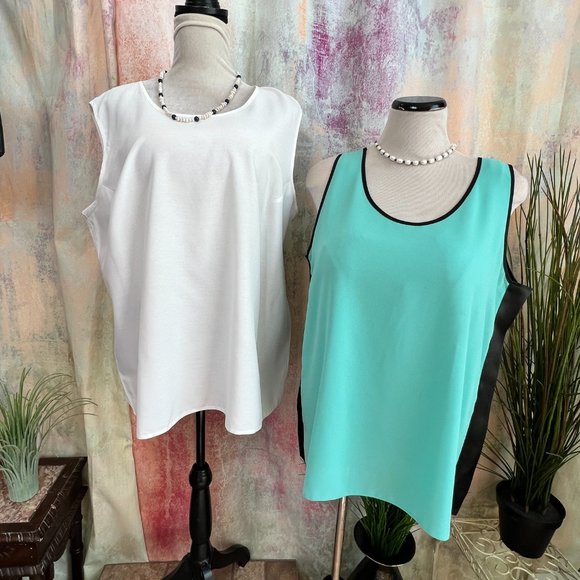 VTG๐Two Plus Size Viscose Blend Tank Tops - Picture 1 of 13